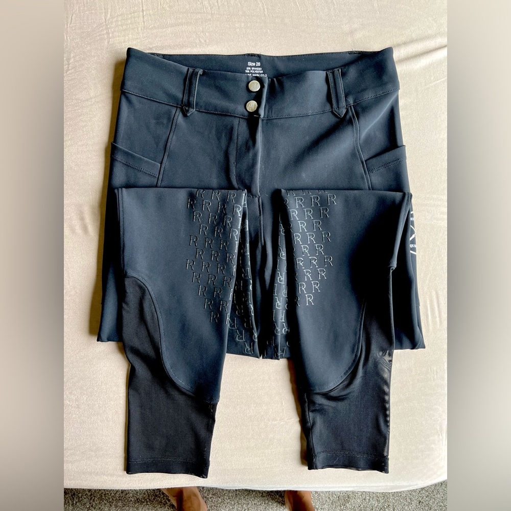 Free Ride Equestrian Pro Breech Knee Patch in Black
